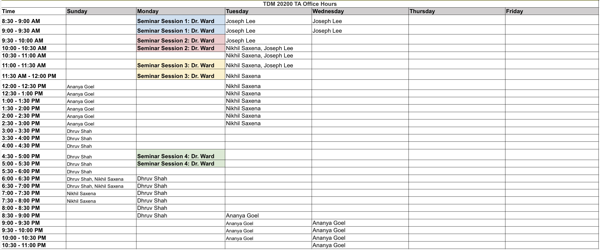 TDM 202 Office Hours